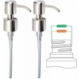 Alovez - Pompe distributeur de savon de rechange inox 24 mm bross&eacute; Haute qualit&eacute;, 2 pi&egrave;ces