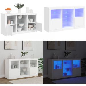 Vidaxl - Buffet avec lumi&egrave;res led blanc 123x37x67 cm - Meuble De Rangement - Buffet - Meuble Tv - Luminaire Led - Design Moderne - Home & Living