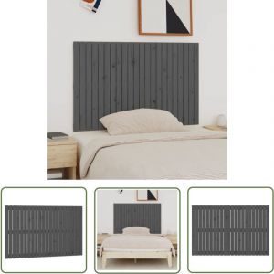 The Living Store Tête de lit murale Gris 140x3x90 cm Bois massif de pin - Tête De Lit Murale - Tête De Lit Bois - Tête De Lit Grise - Literie