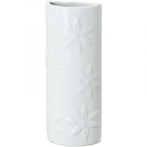 Saturateur radiateur Fleurs, humidificateur d'air &agrave; suspendre avec crochet inclus, c&eacute;ramique, 9x19,5x4 cm, blanc