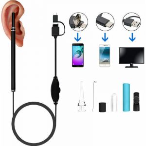 Oreille Endoscope Camera Oreille Inspection 720P HD Wifi Nettoyage Oreille Kit avec 6 LED Lumi&egrave;re pour iPhone et Android