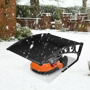 Wolketon Garage pour tondeuse &agrave; gazon B&acirc;che de protection Robot Tondeuse robotis&eacute;e Toit Abri M&eacute;tal