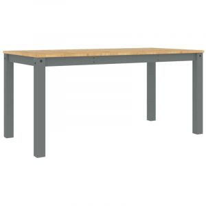 D&eacute;coshop26 - Table de salle &agrave; manger design classique 160 x 80 x 75 cm bois massif de pin gris DEC036904