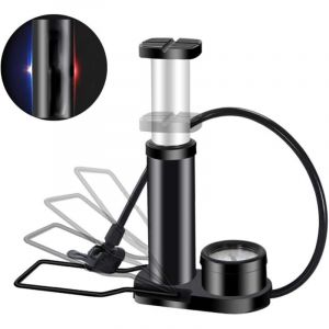 Pompe de v&eacute;lo pour tous les v&eacute;los - Mini pompe &agrave; v&eacute;lo portable - Multifonction - Pompe &agrave; pied - Pompe &agrave; v&eacute;lo avec manom&egrave;tre - Noir