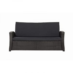 Coussins de canap&eacute; meubles de jardin en r&eacute;sine tress&eacute;e Tress&eacute;e Noir, Coussins balan&ccedil;oire d'ext&eacute;rieur 180x50x50 Coussin de banc de jardin 3 places-Slim