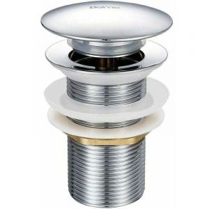 Bonde de Lavabo Pop-up sans Trop-Plein en Laiton Chrom&eacute; g 1-1/4, &Eacute;quip&eacute;e d'un Syst&egrave;me d'Ouverture et de Fermeture Facile &agrave; Bouton-Poussoir. - Ulisem