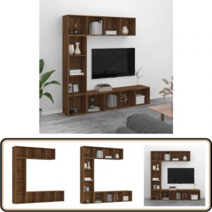 Ensemble bibliothèque/meuble tv 3 pcs Chêne marron 180x30x180cm - Bibliothèque Murale - Bibliothèque Moderne - Meuble Tv - Rangement Mural - Étagère