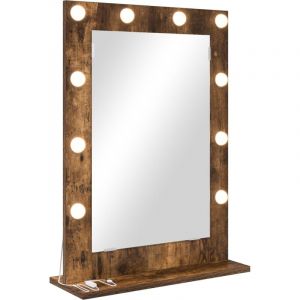 Vidaxl - Miroir de vanity Chêne fumé Bois, Verre 70 x 50 x 18 cm Miroir