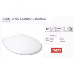 Abattant WC 36x43 cm ABS universel blanc orchidée