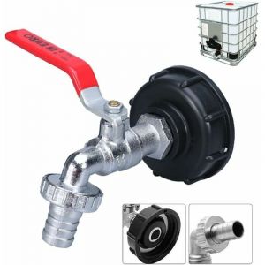 KZQ - Adaptateur de Réservoir ibc avec Connecteur à Filetage 3/4', Robinet Cuve 1000L, Robinet Récupérateur d'Eau de Pluie, Sortie de Robinet,