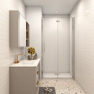 AICA porte de douche pliante 70x185cm en verre anticalcaire installation en niche