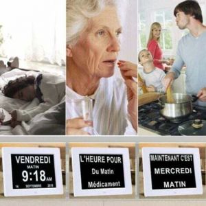 LaBlanc - Horloge calendrier num&eacute;rique LCD 7" avec date, horloge calendrier avec date, jour et heure Horloge Alzheimer Horloge pour personnes &acirc;g&eacute;es
