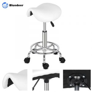 Tabouret de Bureau Tabouret &agrave; roulettes Professionnel Rotation &agrave; 360&deg; Tabouret de Selle Hauteur R&eacute;glable pour Salon de Massage Cuisine Bureau