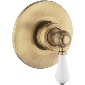 Mitigeur de douche &agrave; encastrer mono sortie couleur bronze avec poign&eacute;e r&eacute;tro Piralla Como 0TOF3410A21 Bronze