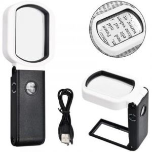 Loupe de Lecture, 25X 10X loupe de Lecture Portable, Loupe Grossissante &agrave; Main, Loupe Grossissante avec 9 LED et Support pour Lecture, Bijoux, Seniors