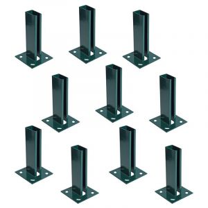 10x Douille à visser Support de poteau Sabot de poteau 40x60 mm vert ral 6005