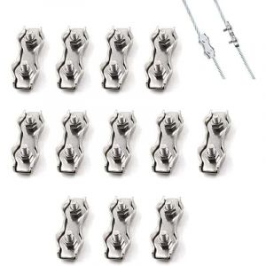 Lot de 12 serre-c&acirc;bles doubles en acier M3, connecteur de serre-c&acirc;ble en acier inoxydable, pince de fixation de c&acirc;ble de frein, utilis&eacute; pour les