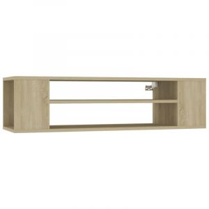 Helloshop26 - Meuble tv multimédia étagère télévision buffet téléviseur salle à manger salon chambre suspendu chêne sonoma 100 x 30 x 26,5 cm bois