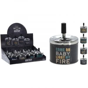 Cendrier Automatique Inox &oslash;9 X 12 Cm Mod&egrave;les Assortis