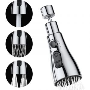 Gotrays - Douchette Evier Cuisine Robinet 360 Degres,Mitigeur Evier Cuisine Tete de Robinet Rotative,Cuisine Tete Embout avec Adaptateur,3 Modes