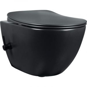 Deante - wc suspendu en céramique sans rebord avec mitigeur pour fonction bidet en noir mat Peonia cbpnwpw Noir mat