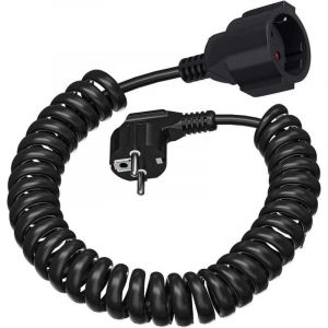 C&acirc;ble de Rallonge, C&acirc;ble Spiral&eacute; &agrave; Contact de Protection Extensible de 0,6m &agrave; 2 m Max, C&acirc;ble de d'alimentation IP20(230V/16 A), C&acirc;ble Spiral&eacute; 3 x 1,0