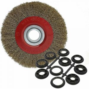 Brosse circulaire en acier pour nettoyer touret à meuler, diamètre 125 mm/150 mm/200 mm, 200mm