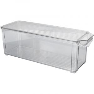 Bac de Rangement Haut et &Eacute;troit avec Couvercle - Grande Capacit&eacute; Transparent Plastique Alimentaire Durable pour Garde-Manger