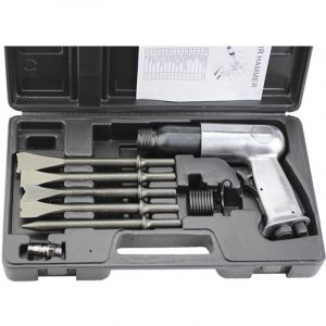 Burineur pneumatique-Marteau burineur pneumatique 150 4500 tr/minoutils pneumatiques, comprend 4 burins, 1 ressort et 1 connecteur.