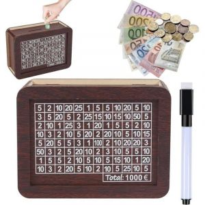 Tirelire En Bois, Tirelire Sans Ouverture, Num&eacute;rique Tirelire R&eacute;utilisable, Tirelire Avec Compteur, Aide Les Enfants Et Les A[S300]