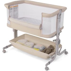 GOPLUS Berceau Cododo, Lit Bebe Pliable 3 en 1 avec 6 Hauteur R&eacute;glable, 3&deg;- 8&deg; Angle d'Inclinaison, Berceau B&eacute;b&eacute; &Eacute;volutif avec Rangement, Sac de