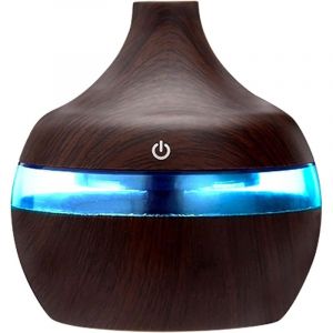300ml Mini Diffuseur d'Huiles Essentielles, Humidificateur &agrave; bois Portable Purificateur d'air Electrique Ultrasonique Brume Parfum pour SPA, Massage,