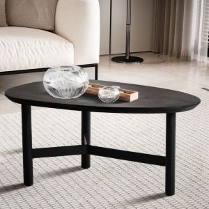 M&s - Table basse forme galet 86x50x37 cm en manguier et fer noir
