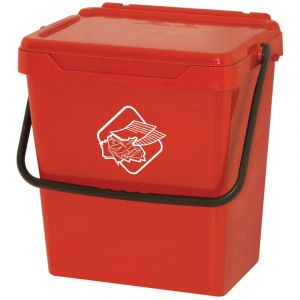 Poubelle en polypropylène pour collecte séparée, conteneur de déchets 30L, 100% Made in Italy, 40x31h39 cm, rouge - Dmora