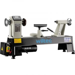 Wiltec Tour &agrave; bois d&lsquo;&eacute;tabli 550W R&eacute;glable 650-3800 tr/min, Porte-outil Usinage de Bois Haute qualit&eacute;, Tournage, Accesoires inclus, Atelier Bricolage