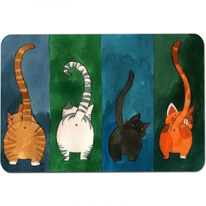 Jeffergarden Tapis de bienvenue antid&eacute;rapant &agrave; motif chat, tapis d'entr&eacute;e int&eacute;rieur/ext&eacute;rieur (S)