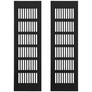 Grille d'a&eacute;ration rectangulaire en aluminium, 2 pi&egrave;ces, noir, 60 mm x 300 mm