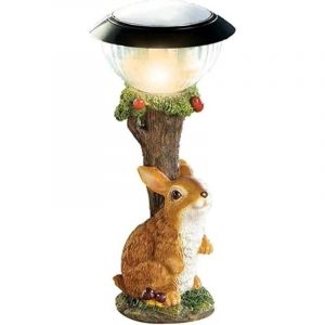 Statue de Jardin d'escalade avec lumi&egrave;re Solaire D&eacute;coration ext&eacute;rieure de Sculpture d'animaux en r&eacute;sine avec lumi&egrave;res LED pour[1300]