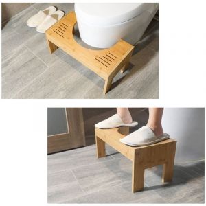Tabouret de toilette physiologique en bambou, marchepied wc en bois, tabouret marchepied tabouret de toilette antidérapant - traitement