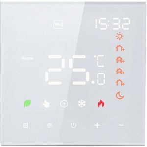 Thermostat intelligent, 3A Thermostat programmable numérique à écran tactile LCD pour chauffage au sol, Thermostat intelligent numérique mural pour