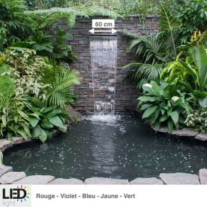 Cascade, Lame D'Eau 60 cm Inox + Led Blanche Pour Bassin De Jardin