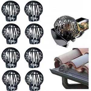 Lot de 8 Crapaudines pour Goutti&egrave;re Protections de Goutti&egrave;re 12 x 14cm(diam&egrave;tre x hauteur), Filtre &Agrave; Goutti&egrave;re pour Maison Avant Toit Foss&eacute; &Eacute;gout