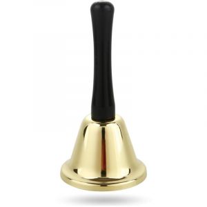 Cloche du P&egrave;re No&euml;l - Accessoire de costume de P&egrave;re No&euml;l - Cloche de No&euml;l dor&eacute;e - Cloche pour No&euml;l et l'Avent pour Saint Nicolas