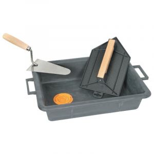 Lot sp&eacute;cial ma&ccedil;on : 1 bac, 1 taloche et 1 truelle Vinmer