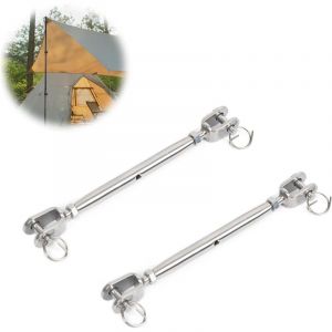 2 Pi&egrave;ces Tendeurs &agrave; Vis, 304 C&acirc;ble Tendeur Inox, M5 Ridoir Tendeur D'auvent, Tendeur de Corde, Tendeur de C&acirc;ble Ridoir vis de Ridage Fourche, pour