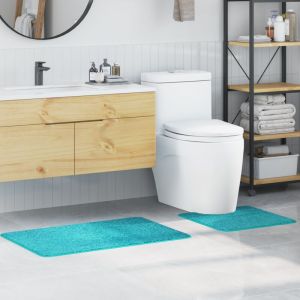 Tapis de bain 2 pcs Turquoise 50 x 50 cm Polypropyl&egrave;ne Vidaxl