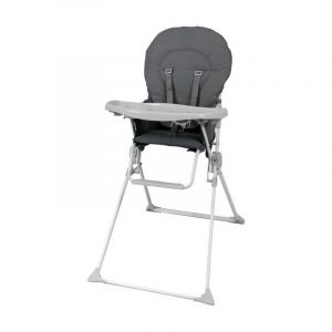 Bambisol - Chaise haute fixe avec tablette reglable en profondeu grise