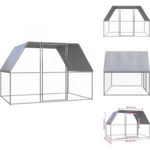 Poulailler d'extérieur 3x2x2 m Acier galvanisé - Poulailler Extérieur - Abri Pour Volaille - Coop Pour Poules - Poulailler Robuste - Poulailler Métal