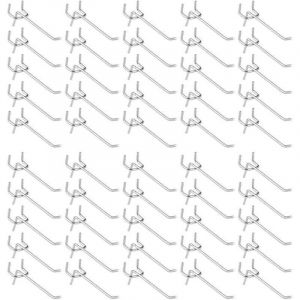 50 Pi&egrave;ces Crochets pour Panneau Perfor&eacute;,Crochets pour &eacute;tag&egrave;res Murales pour Affichage Panneau Perfor&eacute; Garage Magasin Outils Rangement Cintre Crochets