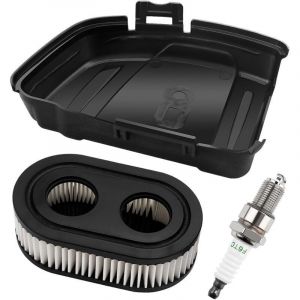594575 Couvercle de Filtre &agrave; Air, Bougie d'allumage F6TC, Filtre &agrave; Air Tondeuse, Compatible avec Moteur Briggs & Stratton S&eacute;rie 650EXI 675EXI 675IS